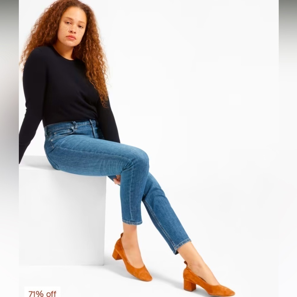 Everlane High Rise Skinny Jeans Size 27 Medium Wash Stretch Classic Comfy